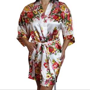 Women’s Floral Kimono Short Robe XS/S